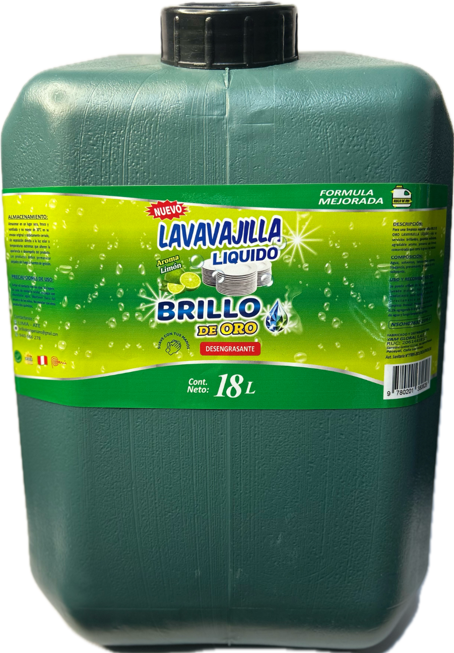 Lavavajilla Liquido Aroma Limón x 18 L
