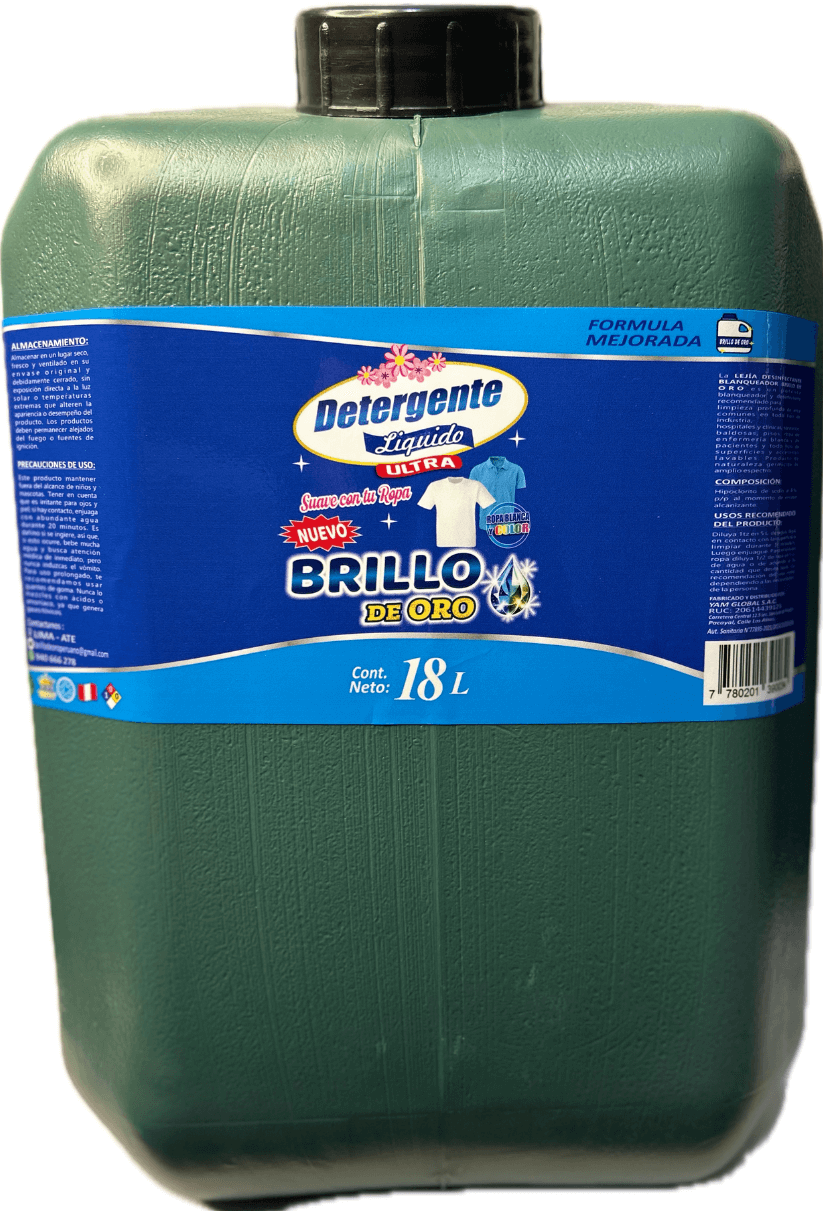 Detergente Liquido Brillo De Oro x 18 L